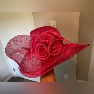 August hat company pink derby hat